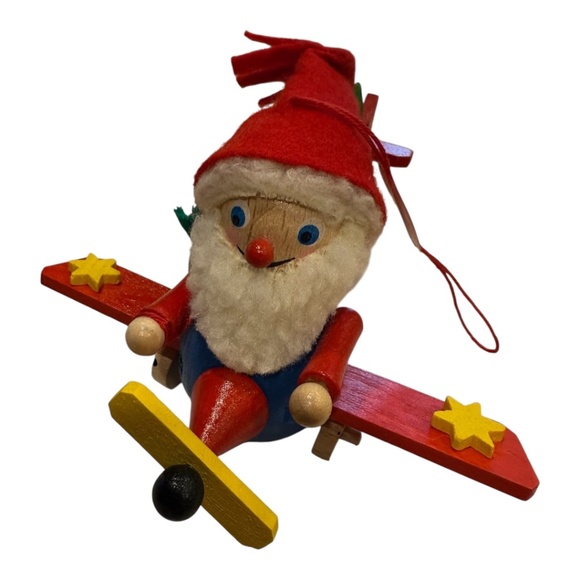 Steinbach ornament - vintage Pilot Santa Flying Plane - Picture 1 of 9